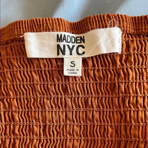 Madden NYC Rust Zip-Front Crop Bustier Top - Picture 3 of 4